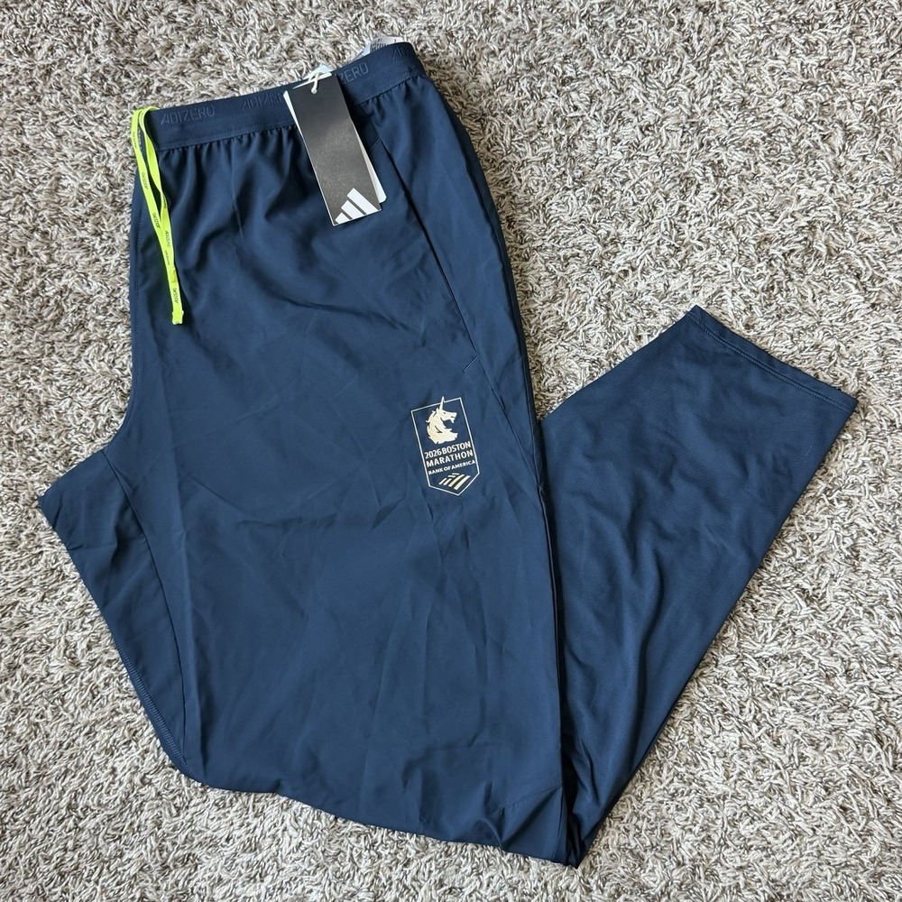 Adidas Adizero Boston Marathon 2026 Running Pants Aurora Ink Mens Size XL KE8461